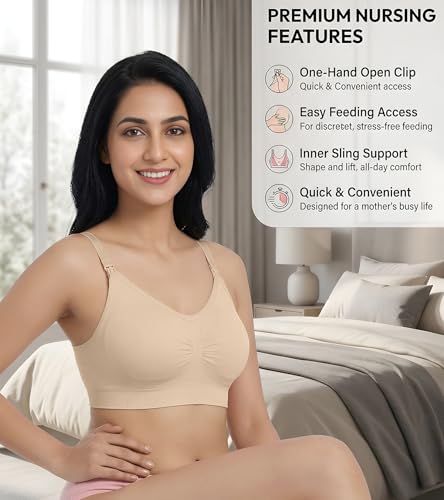 Image of DClub Comfort Revolution Seamless Bra -Easy lite Full-Coverage Wireless Everyday Bra with Soft Comfort with Removable Pad.