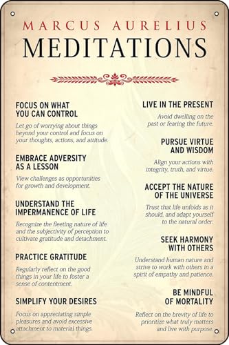 Marcus Aurelius Meditations Wall Art Stoic Philosophy Inspirational Quote Poster Home Office Decor...