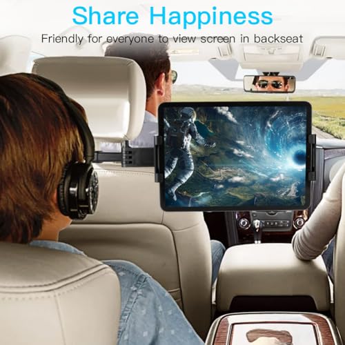 URAQT Tablet Halterung Auto, Universelle Ausziehbare 360° Drehung Tablet Halter Kopfstütze KFZ Tablet Halter Kopfstütze für Auto Rücksitz i-Pad Pro Air Tablets S-Witch Mini Tab Telefon 4.7-11 Zoll