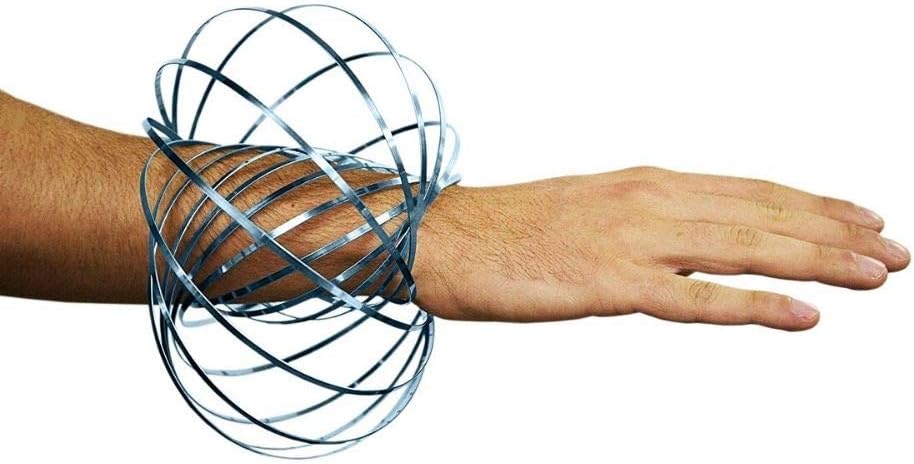 Flow Ring Kinetic 3D Spring Toy Sculpture Ring Game Toy For Kids Boys And Girl, Rave Accessories, Festival Accessories (Blue)