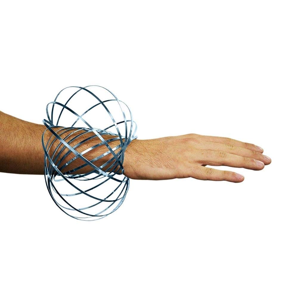 Flow Ring Kinetic 3D Spring Toy Sculpture Ring Game Toy For Kids Boys And Girl, Rave Accessories, Festival Accessories (Blue)