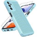 FNTCASE for Samsung Galaxy A14 5G Case: Dual Layer Protective Heavy Duty Cell Phone Cover Shockproof Rugged with Non Slip Textured Back - Military Protection Bumper Tough - 2023, 6.6inch (Teal)