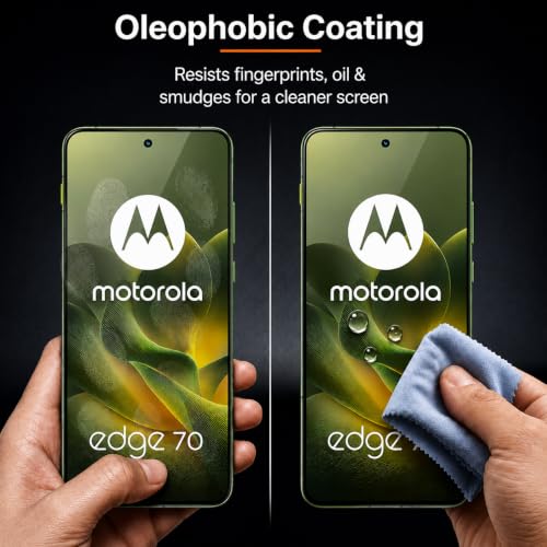 Image of Tempered Glass for Motorola Edge 70 | 9H Military-Grade Hardness | Edge-to-Edge Coverage | Bubble-Free HD Clear Screen Protector | Anti-Scratch & Fingerprint Resistant