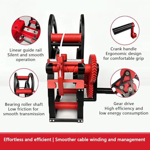 Enrollador de filamento doble manual eléctrico para impresora 3D rojo 4