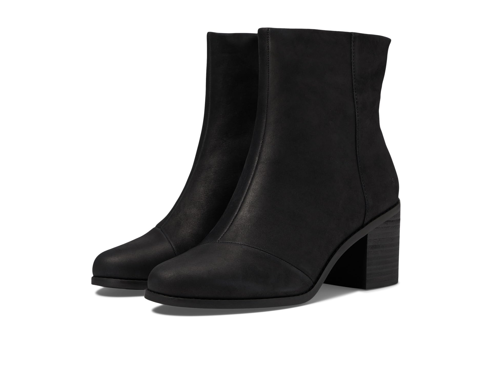 TOMS Women's Evelyn Mid Calf Boot, Black/Black Leather, 3.5 UK