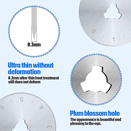 60mm Rotary Cutter Blades, 10 Pack Replace Rotary Blades Cutters for Quilting Scrapbooking Sewing Arts & Crafts, Sharp and Durable