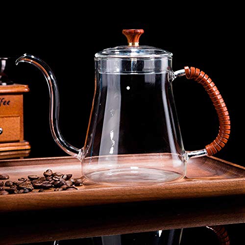 20 oz Gooseneck Pour Over Kettle - Thickened Glass with Lid, Perfect for Coffee and Tea