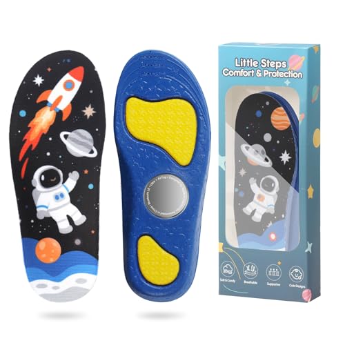 Comfortable Kids Shoe Insert for Airtag - Trim-to-Fit Hidden Holder Insole - Supportive Insloes for Keeping Up with Your Child on The Move (Blue US Kids 11.5C-13C-175-190mm)