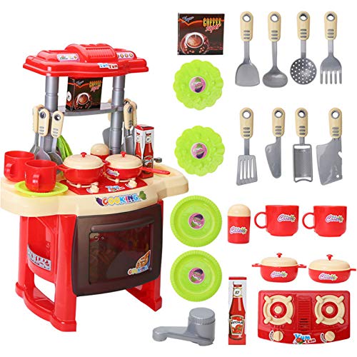Juguete de Cocina de simulación, Cocina de Juegos para niños, Cocina de Juegos para niños con Juego de Accesorios de Juguete, Mini Cocina para niños, Juguetes y Pasatiempos (como se Muestra)