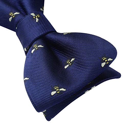 Image of HISDERN Bow Ties for Men Self Tie Animal Bowties Pocket Square Woven Silk Fun Bowtie Handkerchief Set for Wedding Party