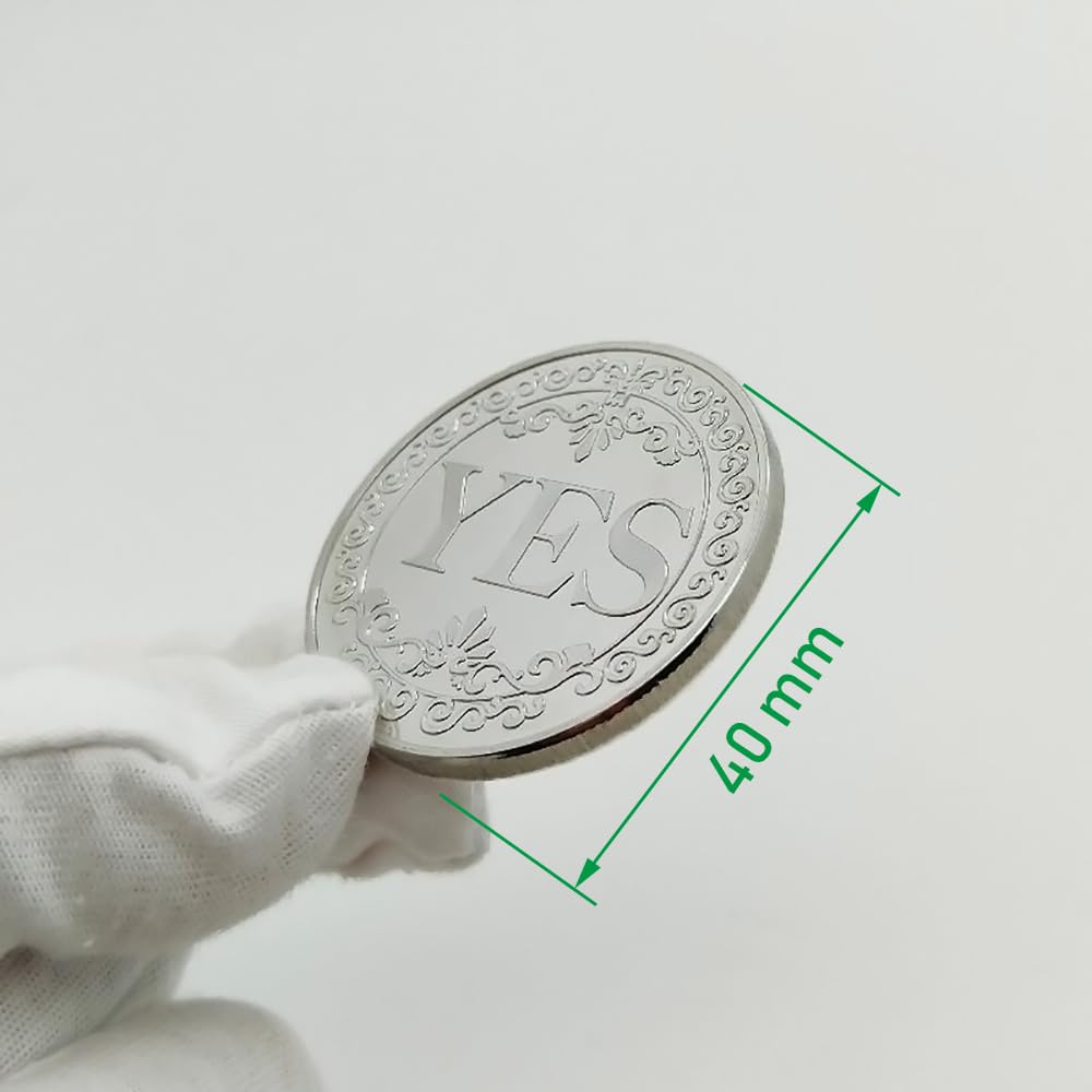 Sì No Monete da Sfida, Badge Commemorativo in Metallo, Distintivo Decisionale, Moneta da Collezione per Sfide, Argento (Stile 1)