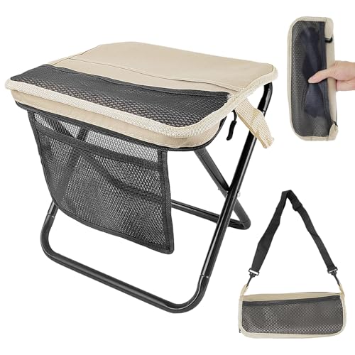 Radianeroryi Taburete plegable, 28×23×25cm Taburete de camping portátil, soporta hasta 100kg, Taburete ligero para pesca, senderismo, pesca y exteriores (Jaque)