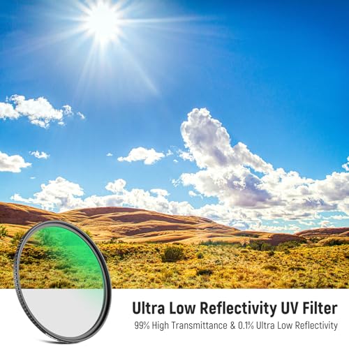 NEEWER 62mm Ultra Low Reflectivity UV Lens Filter, UV Protection Filter with Multi Resistant Coating, HD High Transmittance Optical Glass, Ultra Slim Aluminum Frame, Water/Scratch/Oil Resistant
