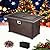 HOMREST 44in Outdoor Propane Gas Fire Pit Table, 50,000 BTU Auto-Ignition Gas Firepit with Glass Wind Guard, Black Tempered Glass Tabletop & Blue Glass Rock, Brown PE Rattan, CSA Certification