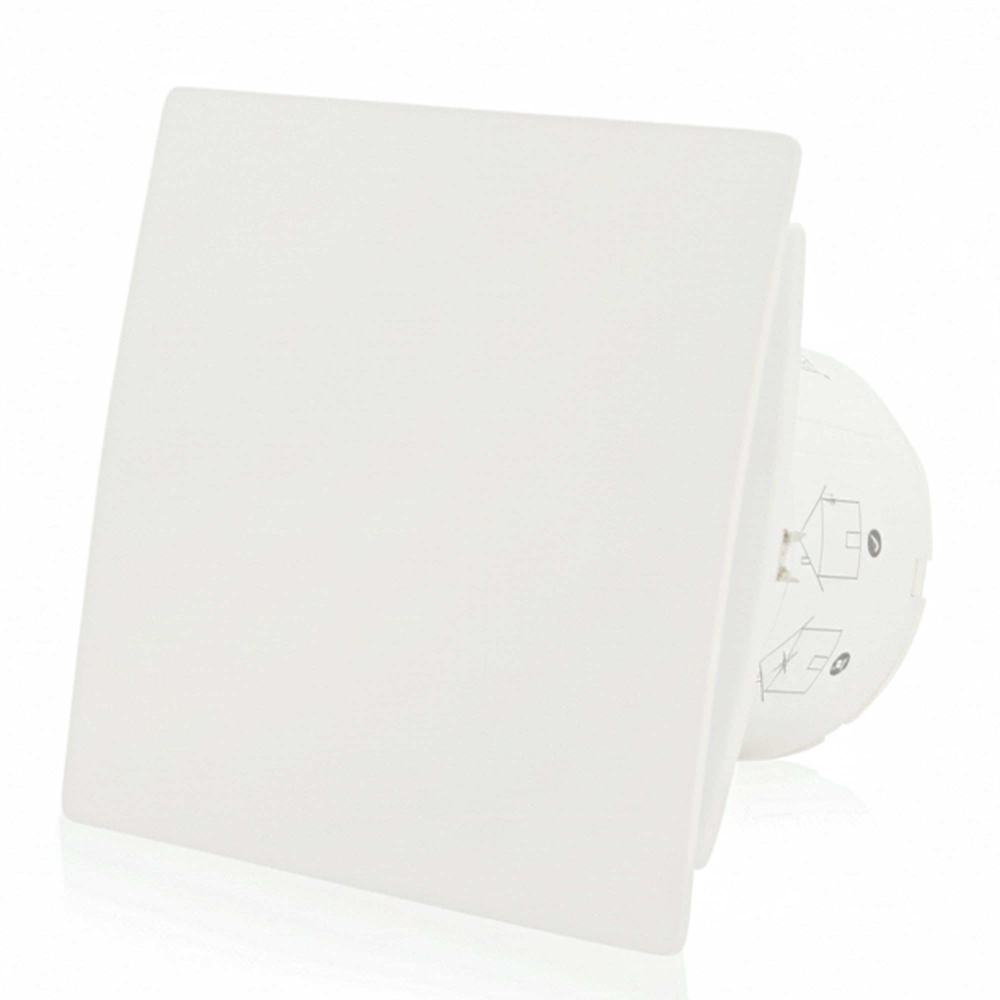 Intratec PUROVENT PRO Badlüfter mit Feuchtigkeitssensor – IPX4 Lüfter 100mm 98m³/h 37dB 230V Bad Badezimmer für einfache Wand- & Deckenmonatge – 160 x 98 x 98mm