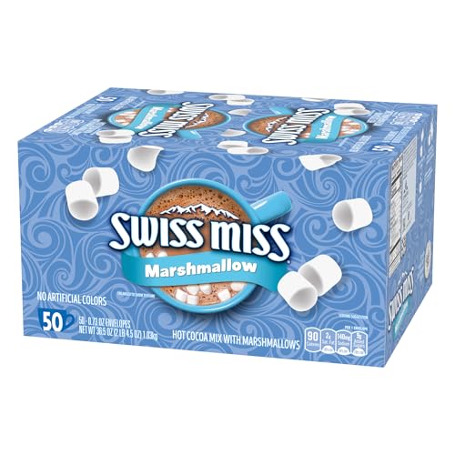 SwissMiss Hot Chocolate Marshmallows Packets 50 Pack, Hot Chocolate Mix, Hot Cocoa Mix With Marshmallow Flavor (0.73 Ounce (Pack of 50), Marshmallow)