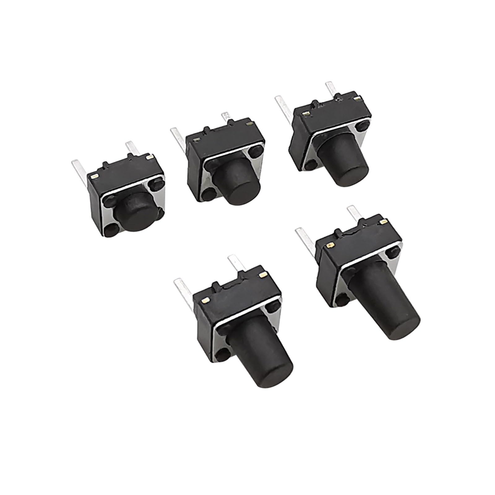 JFQOWCMP 50Pcs Micro 6 x 6mm Tactile Tact Switch Momentary 2 Pin Touch Push Button Switches 6x6x5mm 6mm 7mm 8mm 9mm Middle 2Pins(6x6x8mm)