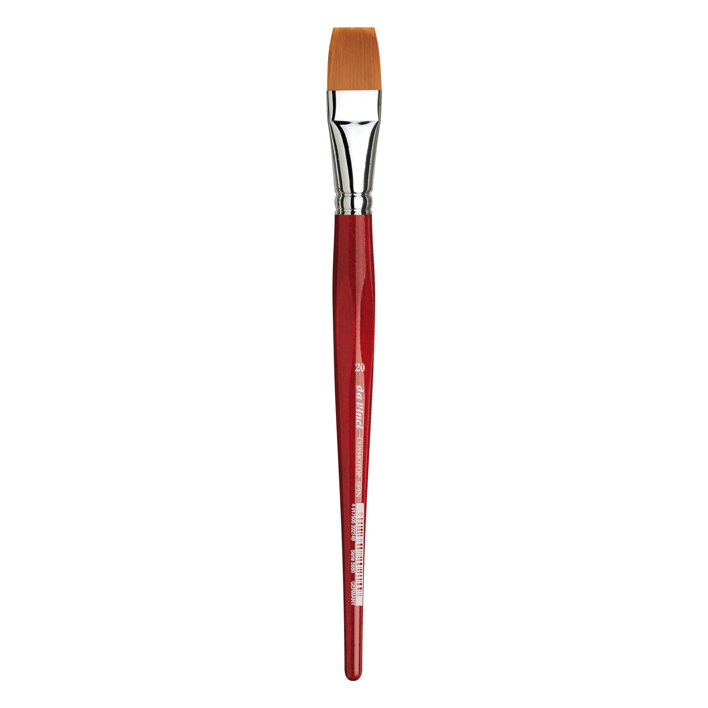 da Vinci Watercolor Series 5880 CosmoTop Spin Paint Brush, Flat Synthetic with Red Handle, Size 20 (5880-20)