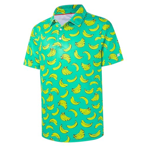 Mens Golf Shirt Short Sleeve Dry Fit Print Moisture Wicking Performance Patterns Collared Polo Shirt