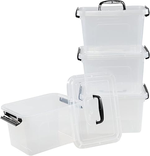 Miniatura 7 de Paquete de 4 cajas de almacenamiento transparentes, caja de plástico de 5 L