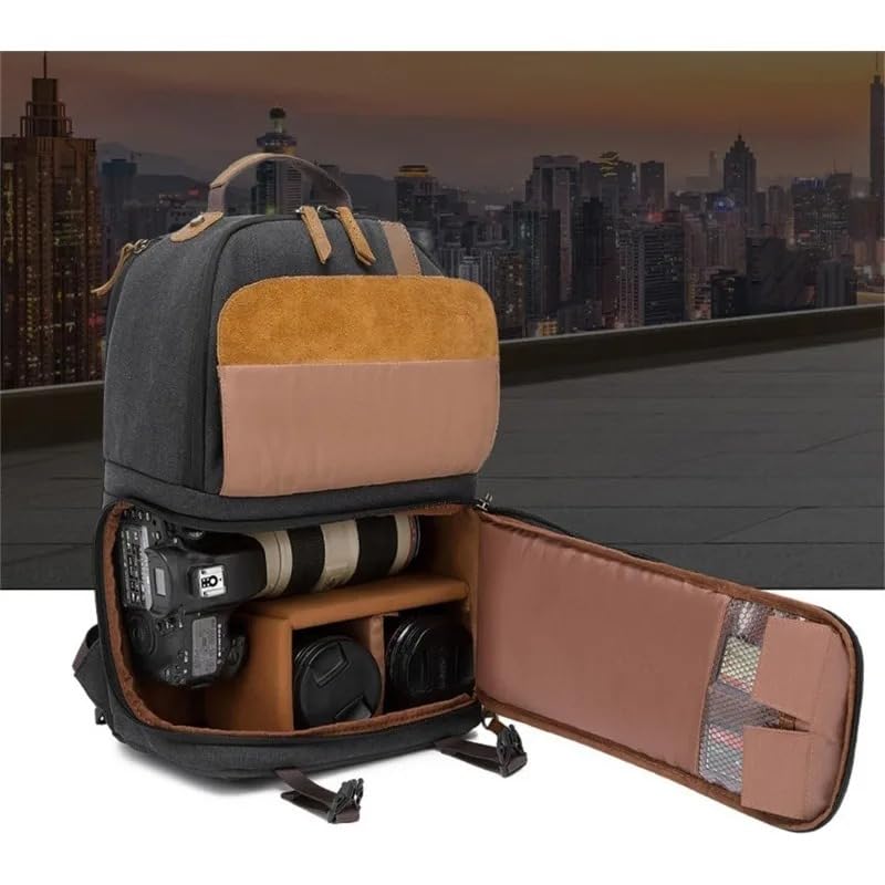 Borsa Reflex Zaini for fotocamera for fotografi unisex, escursionismo, borsa impermeabile di grande capacità for fotocamere reflex DSLR, obiettivo, treppiede(Green)