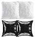 Lot de 4 housses de coussin 40 x 40 cm - Noir et blanc - À paillettes - En fourrure synthétique - Pour canapé, canapé, canapé, canapé, décoration