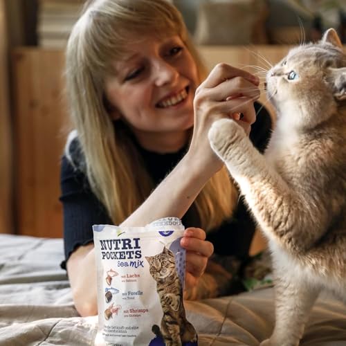 GimCat Nutri Pockets Sea Mix - Knuspriger Katzensnack mit cremiger Füllung und funktionalen Inhaltsstoffen - 1 Beutel (1 x 150 g)