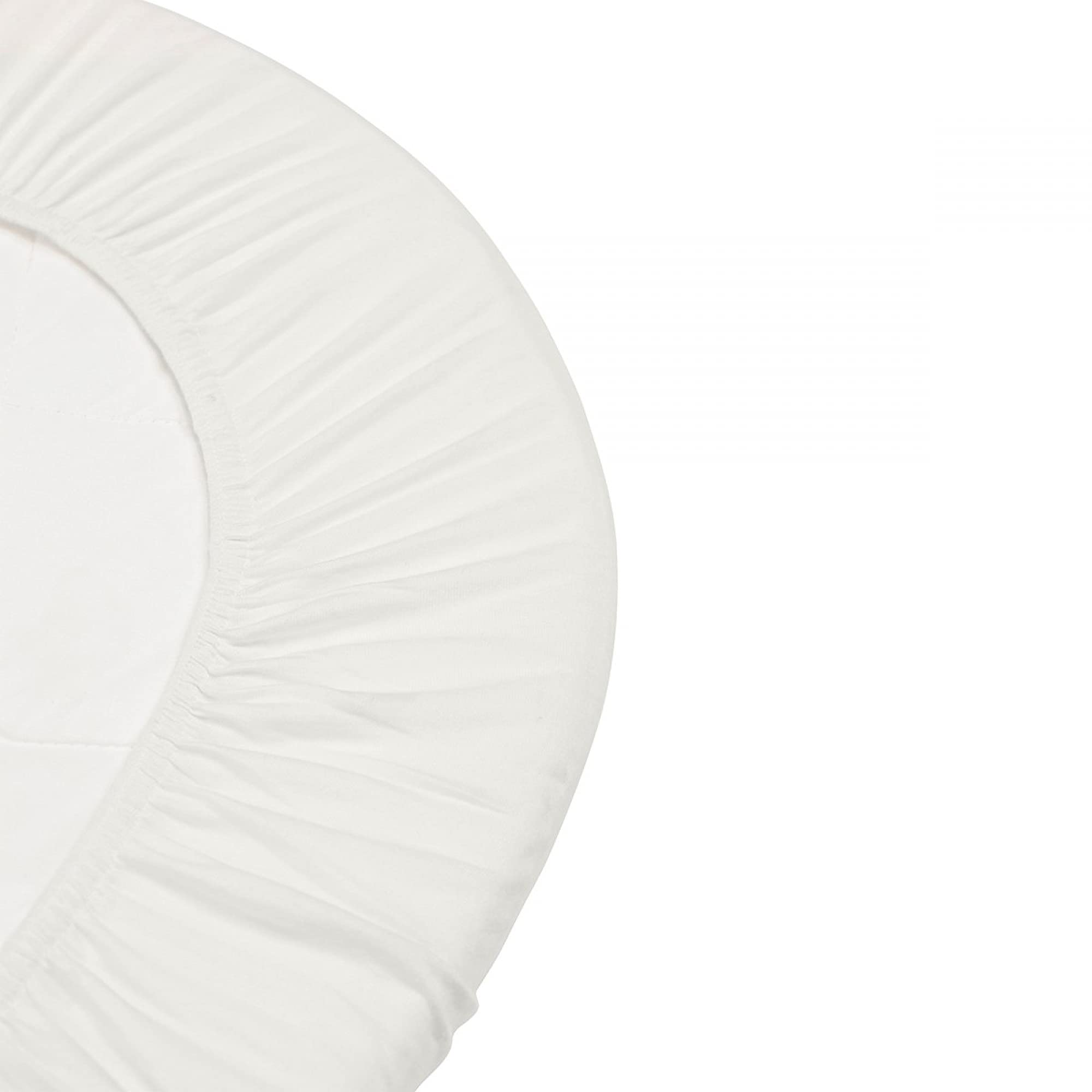 Leander prześcieradła z gumką – 2 sztuki do łóżeczka dziecięcego Leander + łóżeczko niemowlęce Linea + Luna łóżeczko dziecięce 120 x 60 cm – kolor: snow