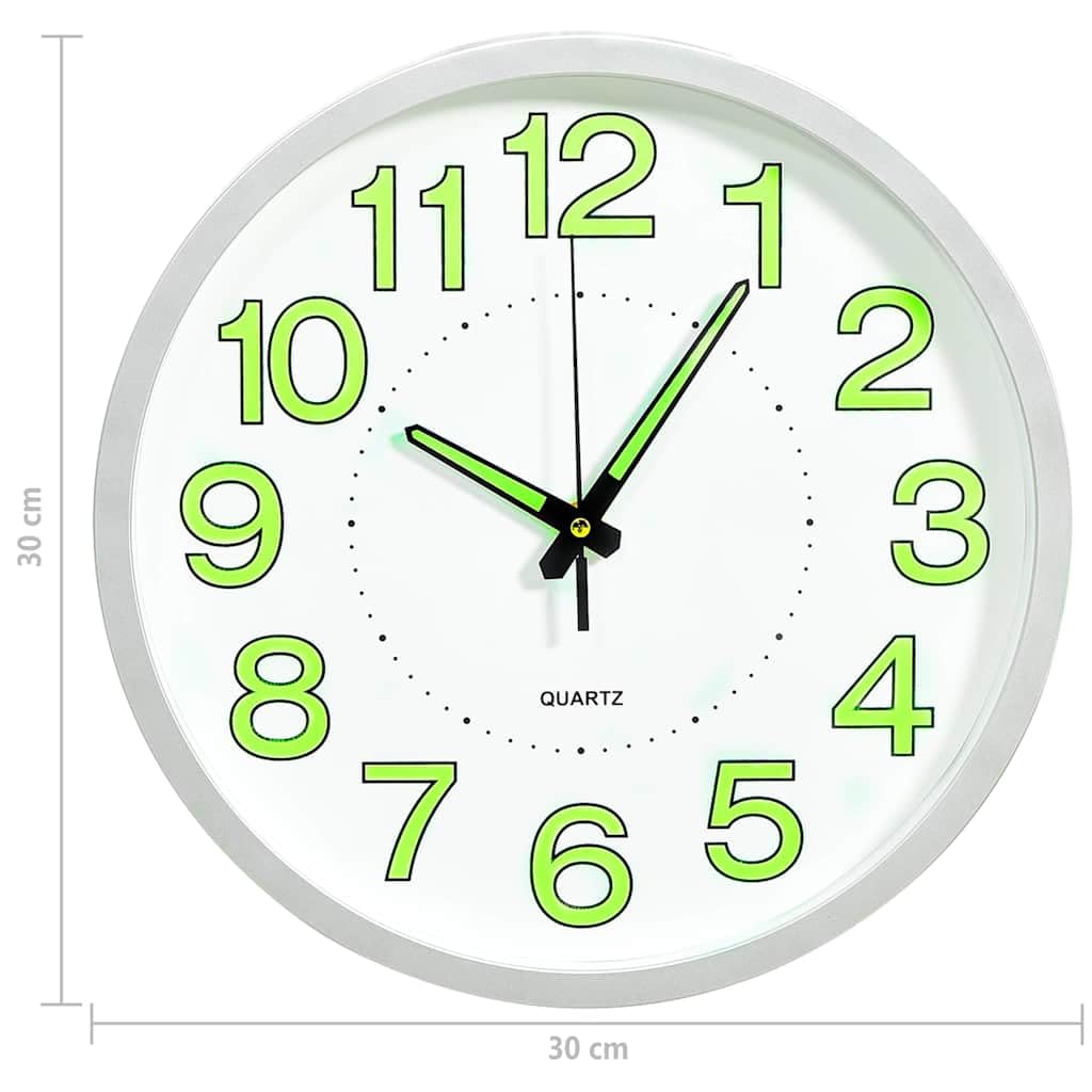 Orologio da parete luminoso bianco 30 cm
