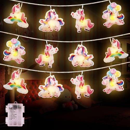 Guirlande lumineuse licorne blanche pour fête d'anniversaire fille