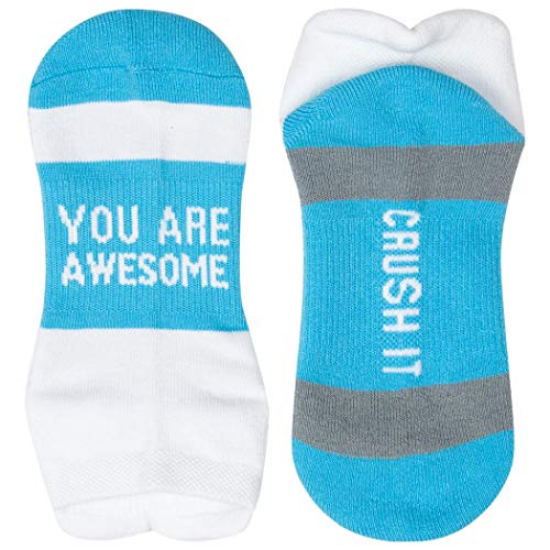 Inspirational Athletic Running Socks | Women's Woven Low Cut | You Are Awesome