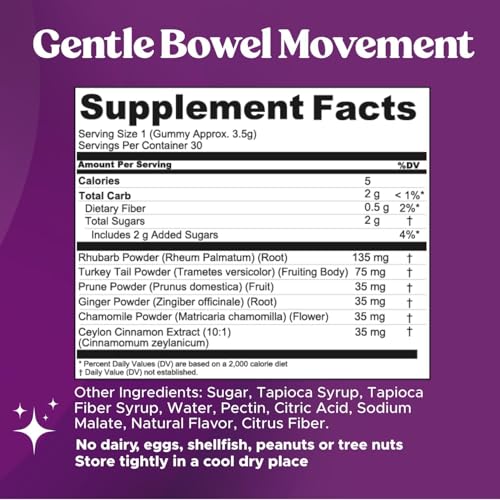 Image of Fungiments Super Prune - Constipation Relief & Digestive Support, Turkey Tail Mushrooms, Prebiotic Fiber, Rhubarb, Ginger & Chamomile - Gut Health, Debloating & Regularity (30 Gummies)