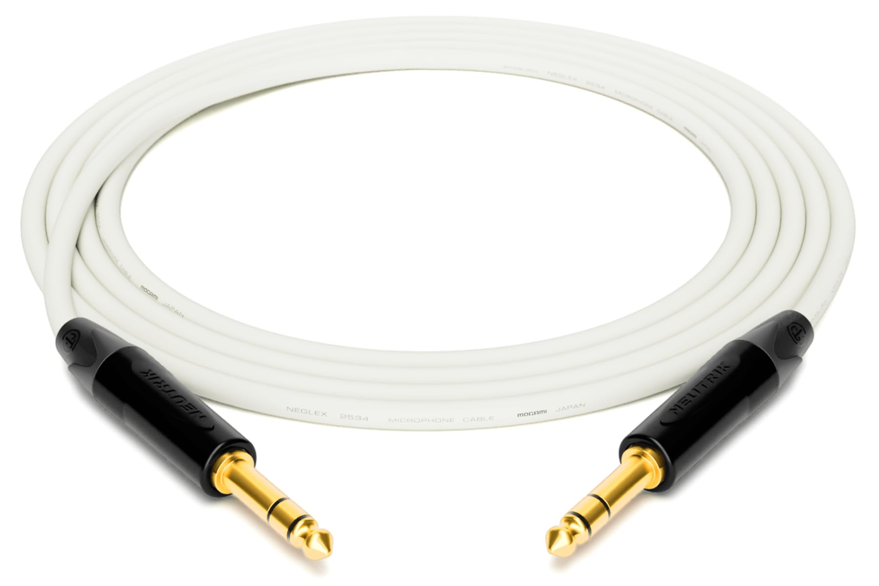 enoaudio Mogami 2534 Quad Professionel Studio kabel symetryczny, Neutrik Gold 6,3 mm TRS jack | HiFi, biały, 5,0 m