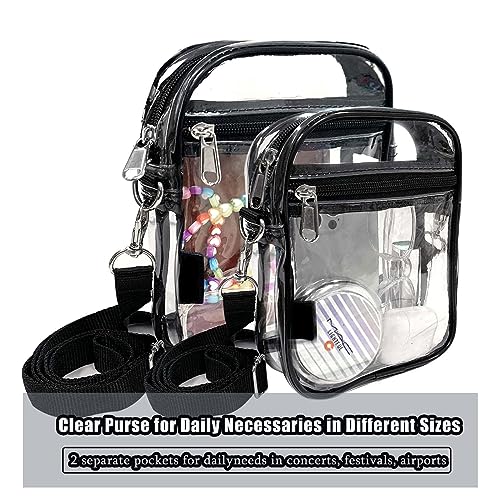 Image of Fibrdoo Clear Crossbody Purse Bag, Clear Bag Stadium Approved with Front Pocket for Concerts Sports Festivals
