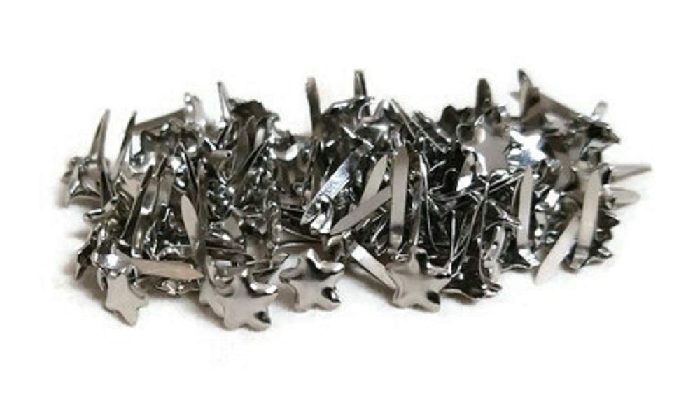 Creative Expressions Mini Brads - Silver Stars - 100ct