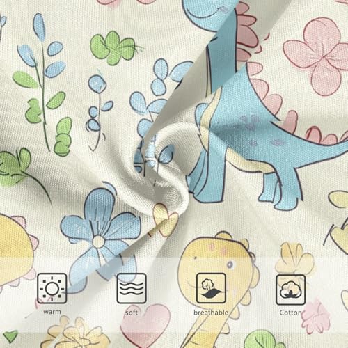 Wusikd Cute Dinosaurs Colors Girls' Underwear Cotton Yellow Girls Briefs Soft Toddler Underwear 2T3