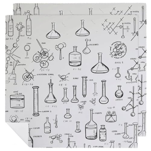 Servilletas de tela estampadas 2 piezas blancas cuadradas miniatura 1