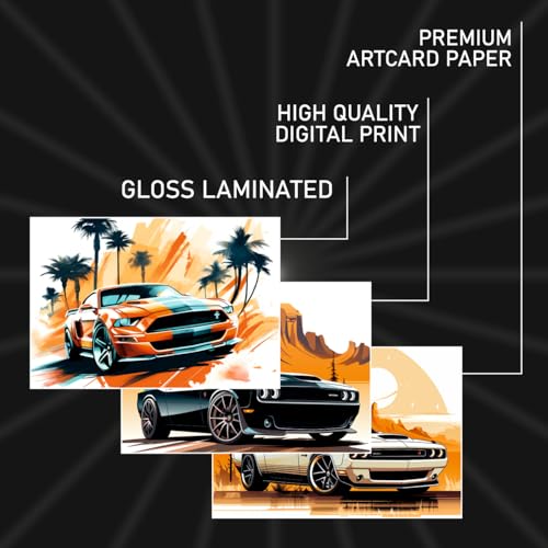 Image of SAW Mini Vintage Car Prints Poster Wall Collage kit - Pack Of 54 | 4 x 6 Inches | Aesthetic Artwork Posters | Classic Retro Car Collage Kit for Room, Garage & Office |Antique Automobile Wall Art Decor