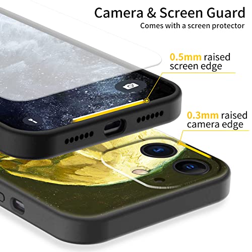 Compatible With Iphone 11 Cute Art Silicone Case With Design Black Stylish Skull Symbol Cool Stunning Graffiti With Screen Protector (Head Of A Skeleton With A Burning Cigarette By Vincent Van Gogh) #TOP2