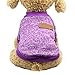 Mikey Store Pet Dog Clothes Soft Thickening Warm Stripe Polar Fleece Winter Clothes (Purple, M)
