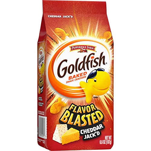 Goldfish Flavor Blasted Cheddar Jack'd Crackers, Snack Crackers, 6.6 oz bag image 8