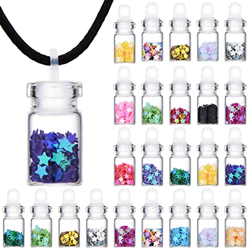 Collier Pixie bouteille en verre paillettes, bijoux de fête et fournitures quotidiennes
