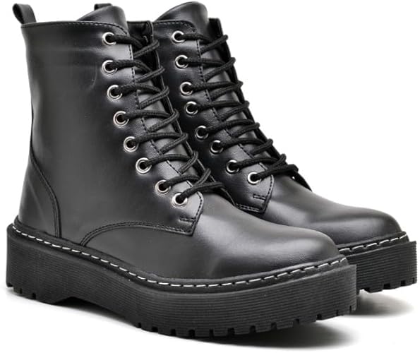 Coturno Bota Feminina Blogueira instagram Tratorado Plataforma Fosco