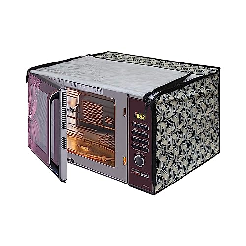 Image of DREAM KING Stylish Design & Printed Microwave Oven Cover Full Closure |waterproof & Dustproof Oven Cover Suitable for All Models - Multicolour SA69