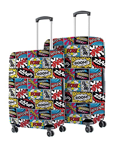 Nasher Miles - Fundas Protectoras de poliéster para Equipaje (S-M), diseño de Boom, Multicolor, pequeño, Medio, Funda de Equipaje, Multicolor, Small, Medium, Funda de Equipaje