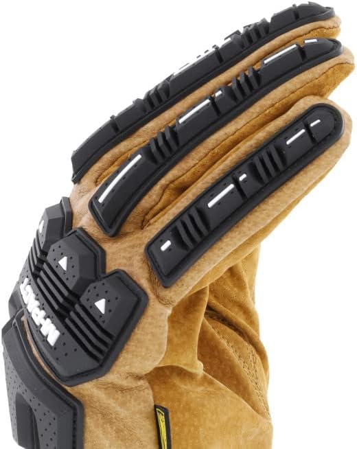 Mechanix Wear DuraHide M-Pact Driver F9-360 Cut Gloves - Leather Impact-Resistant Work Gloves for Hand Support - Heavy Duty - Secure Fit - Machine Washable - Brown - Small