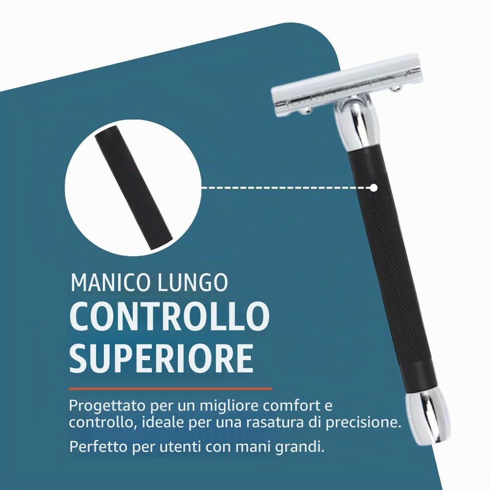 Merkur Rasoio a doppia lama, nero
