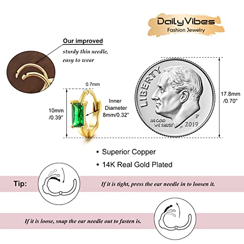 Image of DAILY VIBES Dainty Butterfly Cross CZ Small Huggie Hoop Earrings for Women | Hypoallergenic, 14K Gold Plated Hoops, Tiny Cubic Zirconia, Cartilage Hoop Earrings for Women Trendy