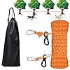 Dog Tie Out Cable for Camping, 100ft Reflective Overhead Trolley System for 2 Dogs, Portable Dog Hitching Lead up to 300lbs, Dogs Runner for Yard Camping Training Running Hiking Outdoor