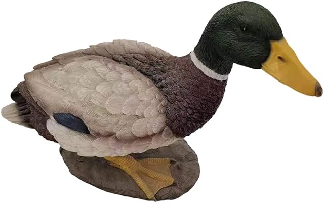 G&H Decor DUC001 - Duck Garden Ornament - Poly Resin Ducks Lawn Statue - Hand Finished Figurine with Intricate Detail - Suitable for Indoor or Outdoor Use - Frost Resistant Patio or pond Sculpture
